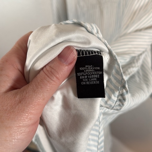 Torrid Blue Stripe Ruffle Shoulder Milkmaid Mini Dress Smocked Back Size 3X - Picture 5 of 9